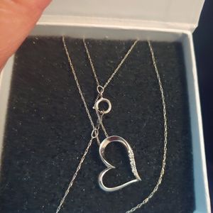 10k white gold diamond necklace